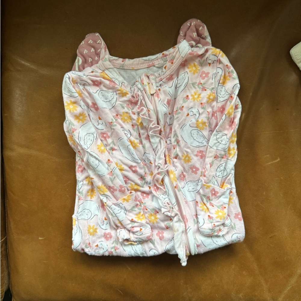 Posh Peanut Swan Pajamas W/Ruffles